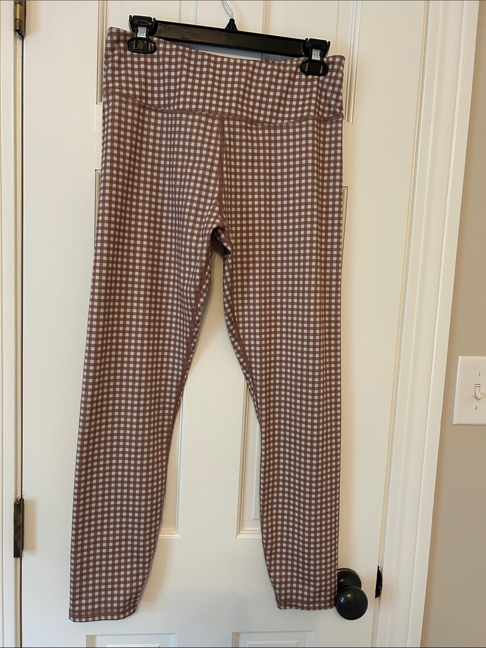 Women’s Brown Gingham Stretch Leggings - Soft Everyday Activewear